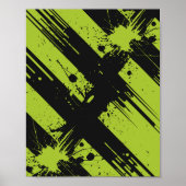 Abstract Green and Black Paint Splatter Poster (Voorkant)