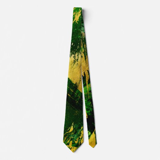 Abstract Green and Gold Metal Textures Stropdas (Voorkant)