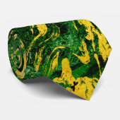 Abstract Green and Gold Metal Textures Stropdas (Opgerold)