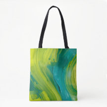 Abstract Green Brushstroke Tote Bag – Modern Artis