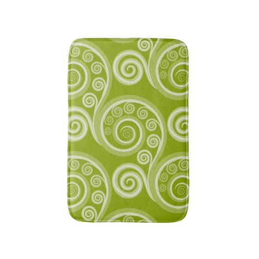 Abstract Green Fern Frond Swirl Bath Mat (Voorkant Verticaal)