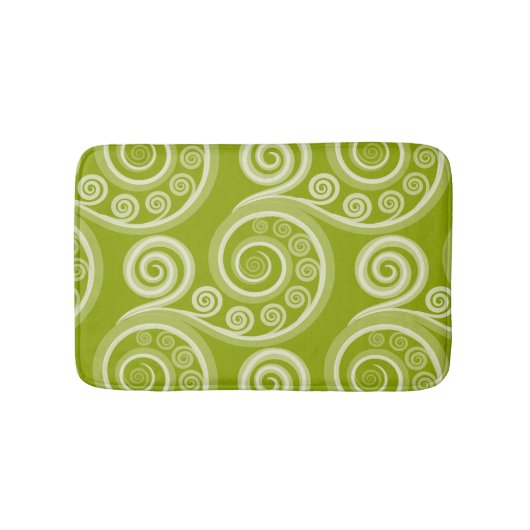 Abstract Green Fern Frond Swirl Bath Mat (Voorkant)