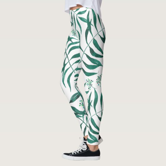 Abstract Green Foliage Leggings (Links)