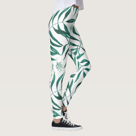 Abstract Green Foliage Leggings (Rechts)
