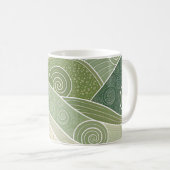 Abstract Green Hills Art Mug | Modern Nature Koffiemok (Voorkant rechts)