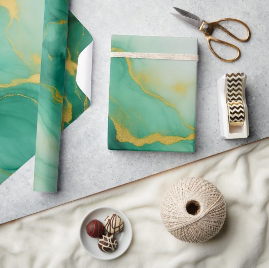 Abstract Green Marble Cadeaupapier (Crafts)