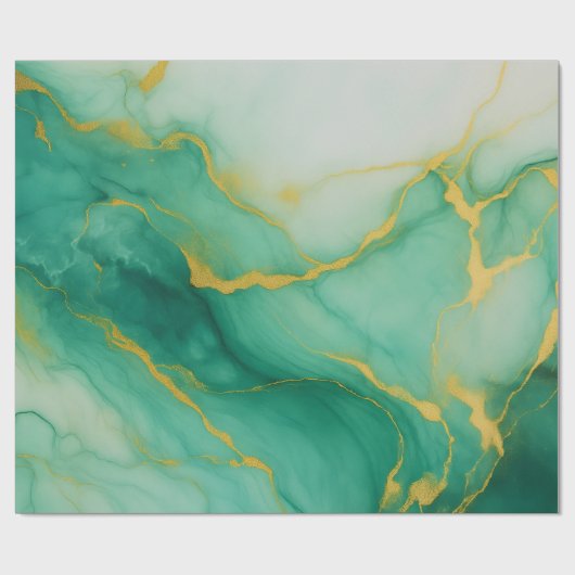 Abstract Green Marble Cadeaupapier (Vlak)