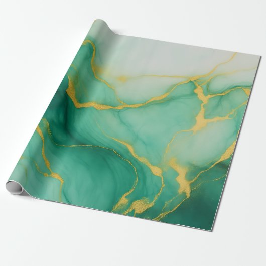 Abstract Green Marble Cadeaupapier (Uitgerold)