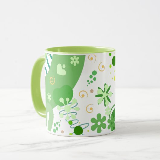 Abstract Green Shapes & Contemporary Style Mok (Voorkant links)