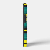 Abstract green yelloe retro stripes Case-Mate iPhone case (Achterkant / Rechts)