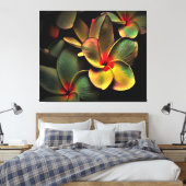 Abstract Green Yellow Red Fractal Art Flower Canvas Afdruk (Insitu (Slaapkamer))