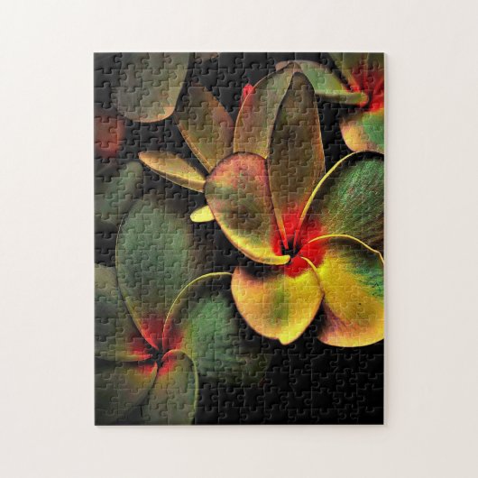 Abstract Green Yellow Red Fractal Art Flower Legpuzzel (Verticaal)