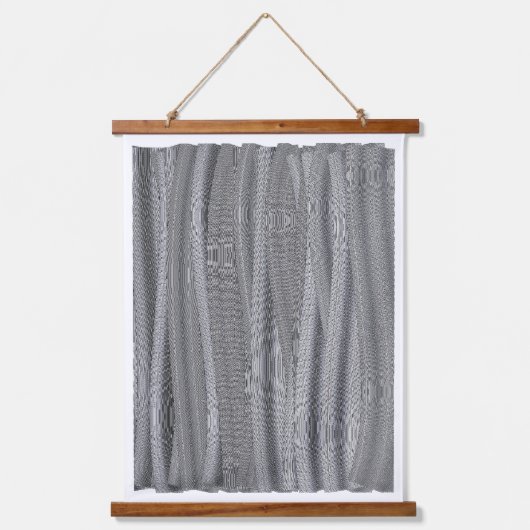 Abstract Greyscale Geometric Pattern Tapestry Hangend Wandkleed (Voorkant)