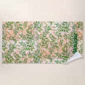 Abstract Griekenland op Faux Wood Background Strandlaken (Voorkant)