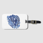 Abstract Grieks Evil Eye Met Grieks Key Bagagelabel (Voorkant (horizontaal))