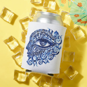 Abstract Grieks Evil Eye Met Grieks Key Blikjeskoeler