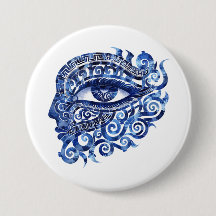 Abstract Grieks Evil Eye Met Grieks Key