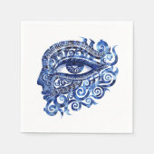 Abstract Grieks Evil Eye Met Grieks Key Servet (Voorkant)