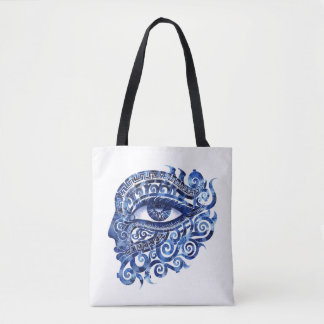 Abstract Grieks Evil Eye Met Grieks Key Tote Bag
