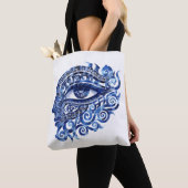 Abstract Grieks Evil Eye Met Grieks Key Tote Bag (Dichtbij)