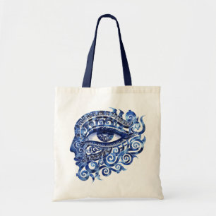 Abstract Grieks Evil Eye Met Grieks Key Tote Bag