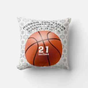 Abstract grijs basketbal jongens geboorte record kussen