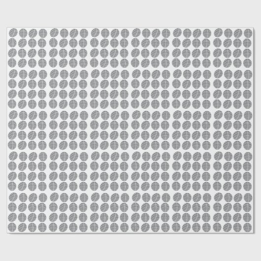 Abstract grijs bladpatroon cadeaupapier (Vlak)