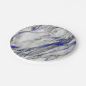 Abstract grijs blauw marmer Glam Golden Vip Papieren Bordje (Gekanteld)