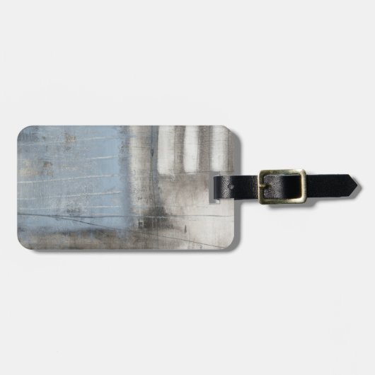 Abstract grijs en blauw schilderen bagagelabel (Voorkant horizontaal)