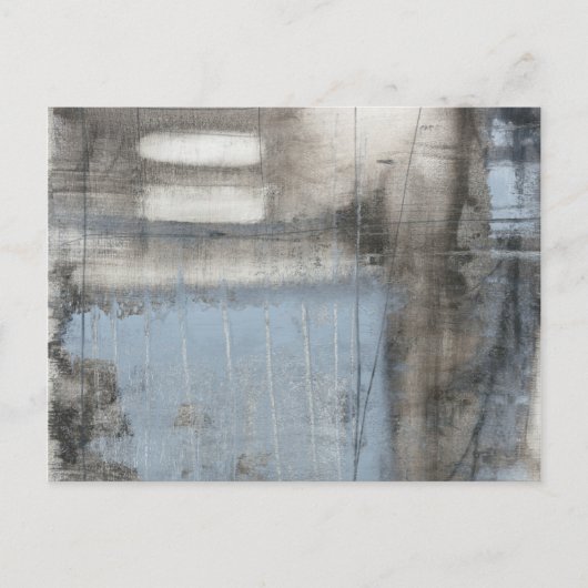 Abstract grijs en blauw schilderen briefkaart (Voorkant)