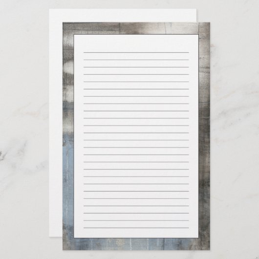 Abstract grijs en blauw schilderen briefpapier (Voorkant / Achterkant)