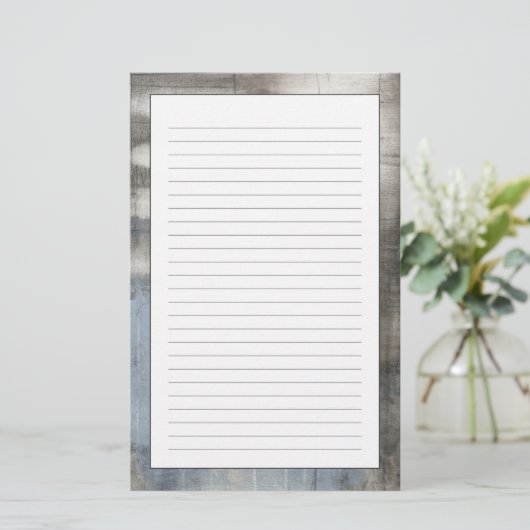 Abstract grijs en blauw schilderen briefpapier (Staand voorkant)