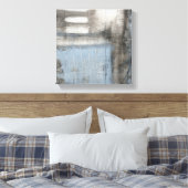 Abstract grijs en blauw schilderen canvas afdruk (Insitu (Slaapkamer))