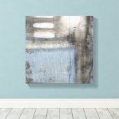 Abstract grijs en blauw schilderen canvas afdruk (Insitu (Houten vloer))