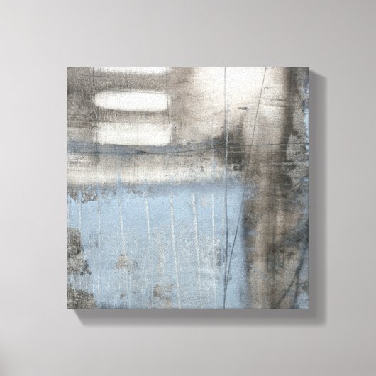 Abstract grijs en blauw schilderen canvas afdruk (Voorkant)