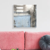 Abstract grijs en blauw schilderen canvas afdruk (Insitu (Woonkamer))