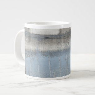 Abstract grijs en blauw schilderen grote koffiekop