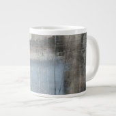 Abstract grijs en blauw schilderen grote koffiekop (Voorkant rechts)