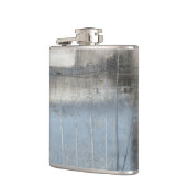 Abstract grijs en blauw schilderen heupfles (Links)