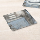 Abstract grijs en blauw schilderen kartonnen onderzetters (Schuin)