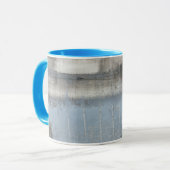 Abstract grijs en blauw schilderen mok (Voorkant links)