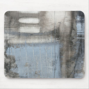 Abstract grijs en blauw schilderen muismat
