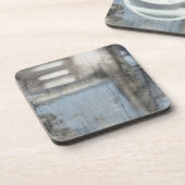 Abstract grijs en blauw schilderen onderzetter (Linkerzijde)