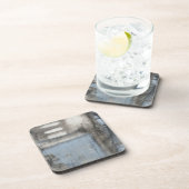 Abstract grijs en blauw schilderen onderzetter (Rechterzijde)