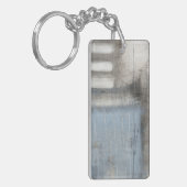 Abstract grijs en blauw schilderen sleutelhanger (Voorkant Links)