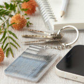 Abstract grijs en blauw schilderen sleutelhanger (Voorkant Rechts)