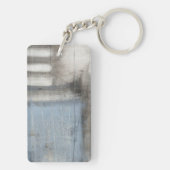 Abstract grijs en blauw schilderen sleutelhanger (achterkant)