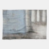 Abstract grijs en blauw schilderen theedoek (Horizontaal)