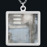 Abstract grijs en blauw schilderen zilver vergulden ketting<br><div class="desc">Een Jennifer Goldberger abstract grijs en blauw schilderij. Het ziet eruit als een bewolkte dag die een regenbui kan worden. Als je van moderne kunst houdt,  dan is dit de afdruk voor je. Pak er vandaag een!</div>