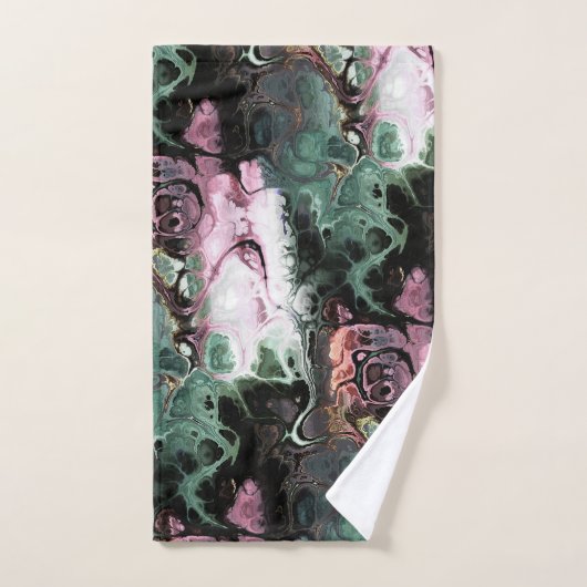 Abstract grijs en roze marmeren tie kleurpatroon bad handdoek (Handdoek)